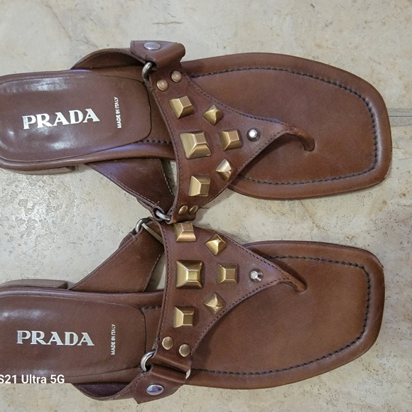 Genuine Prada Studded Sandals - Picture 3 of 6